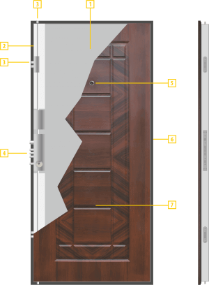 Схема на метална входна врата модел 018-7