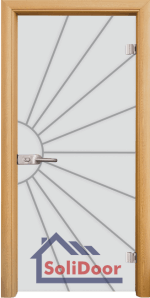 Стъклена интериорна врата Sand G 13-2, каса Светъл дъб