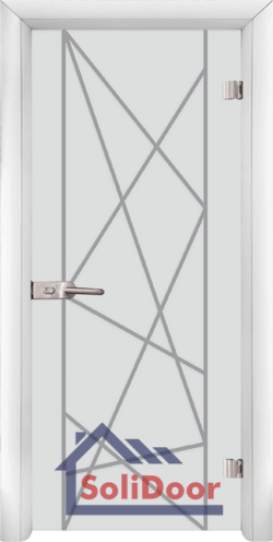 Стъклена интериорна врата Sand G 13-5, каса Бяла