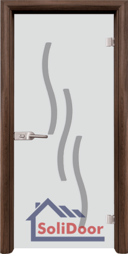 Стъклена интериорна врата Sand G 14-2, каса Орех