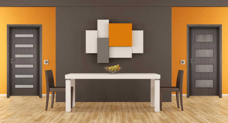 Интериорна врата Gradde - стилен интериор на дома с оранжев цвят