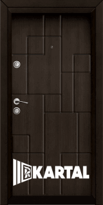 Блиндирана входна врата TP-009, цвят Тъмен Орех, облечена каса