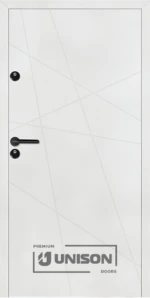 Входна врата Unison Termo+, модел Brilliant, Бял мат