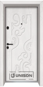 Входна врата Unison Optima, модел 3006p, Снежен бор
