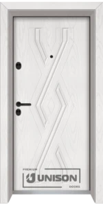 Входна врата Unison Optima, модел 3015p, Снежен бор
