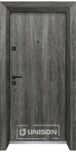Входна врата Unison Optima, модел 4500, цвят Сив Ясен