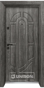 Входна врата Unison Optima, модел 4512p, цвят Сив ясен