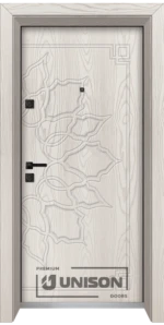 Входна врата Unison Optima, модел 4539p, цвят Бяла мура