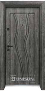 Входна врата Unison Optima, модел 4542p, Сив ясен