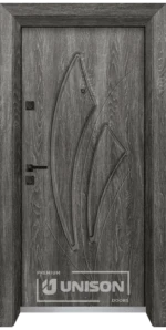 Входна врата Unison Optima, модел 4553p, Сив Ясен