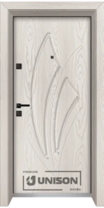 Входна врата Unison Optima, модел 4553p, Бяла мура