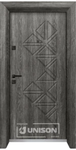 Входна врата Unison Optima, модел 4558p, Сив ясен