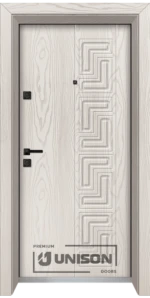 Входна врата Unison Optima, модел 4561p, Бяла мура