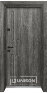 Входна врата Unison Optima, модел 4568p, Сив ясен