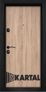 Блиндирана врата Картал, модел T-902 с черна метална каса