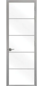 Стъклена интериорна врата Lusso L-6 Сив Мат